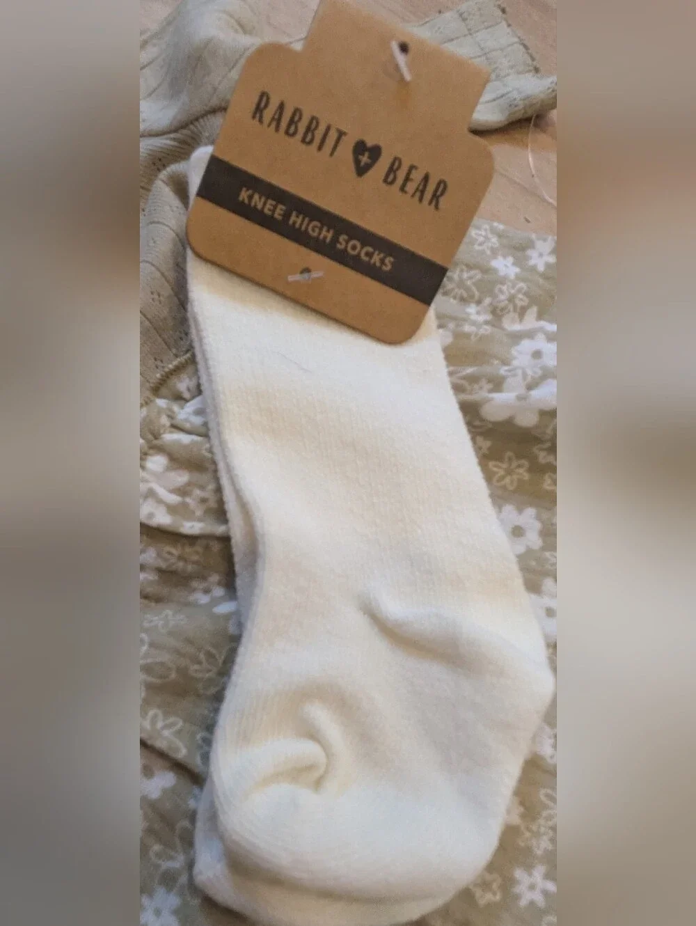 NWT...Rabbit + Bear Organic Cotton Blend Dress W/ Knee High Socks Size0-3 Months
